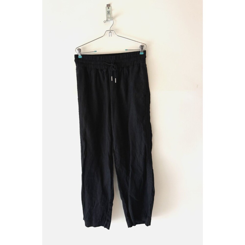 Quince Linen Pants Womens Medium Black 100% European Linen Wide Leg Pant